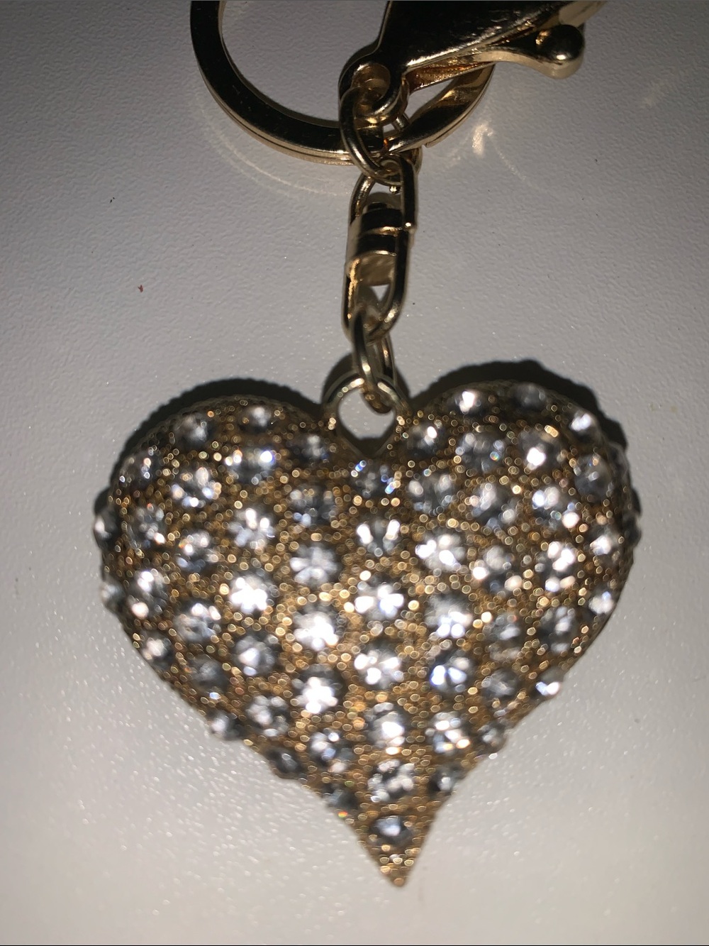 Heart with crystals purse/bag charm keychain - Picture 3 of 5